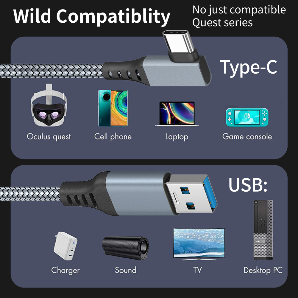 USB A to Type-C Link Cable 3m  - Pc Gaming Vr Headset ulasan dan harga