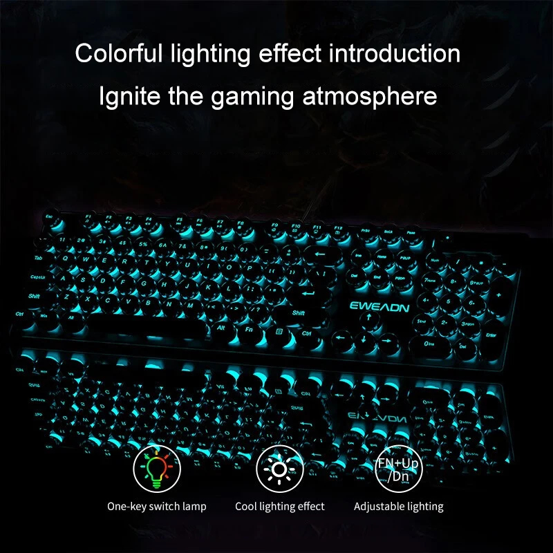 Retro Punk Mechanical Feel Key - Pc Gaming Keyboards ulasan dan harga