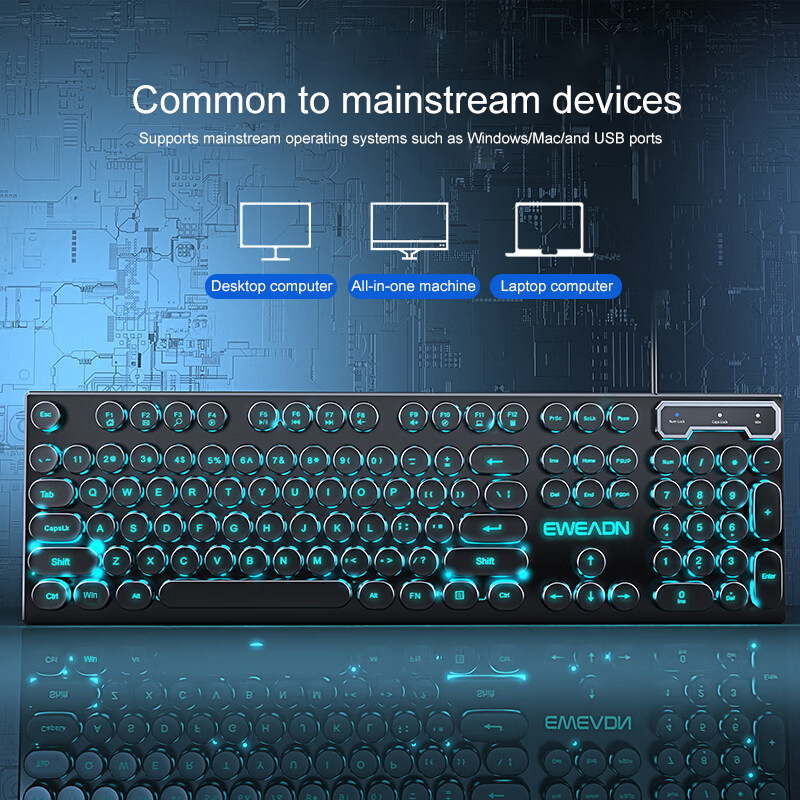 EWEADN Typewriter Gaming Keybo - Pc Gaming Keyboards ulasan dan harga