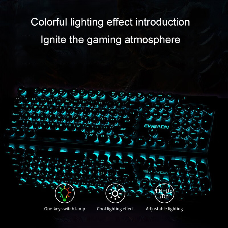 EWEADN Typewriter Gaming Keybo - Pc Gaming Keyboards ulasan dan harga