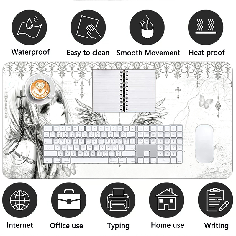 Leather Mousepad Black White A - Pc Gaming Keyboards ulasan dan harga